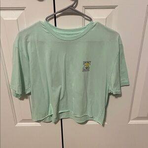 Mint Green Salty Dog Graphic Crop Top